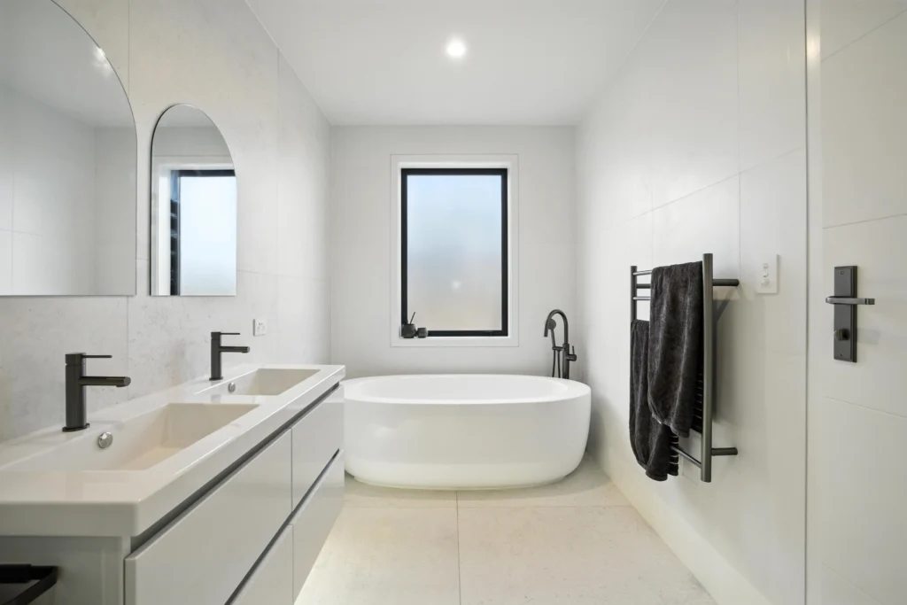 black bathroom renovation christchurch haughey