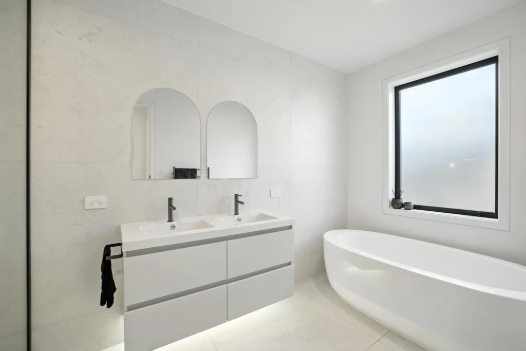 haughey bathroom renovation with black decals 2025 bathroom renovation