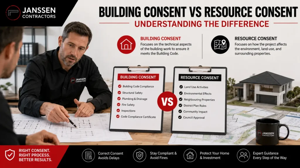 Architect explaining the difference between building consent and resource consent.